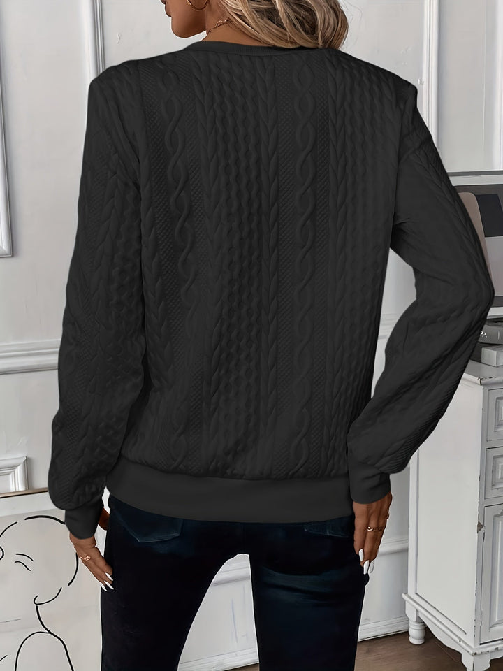Roxanne | Pull élégant torsadé zippé à col rond pour femme