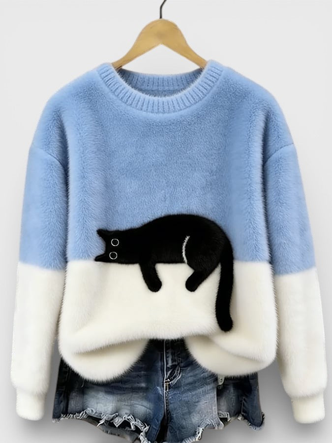 Camélia | Pull imprimé félin chic pour femmes