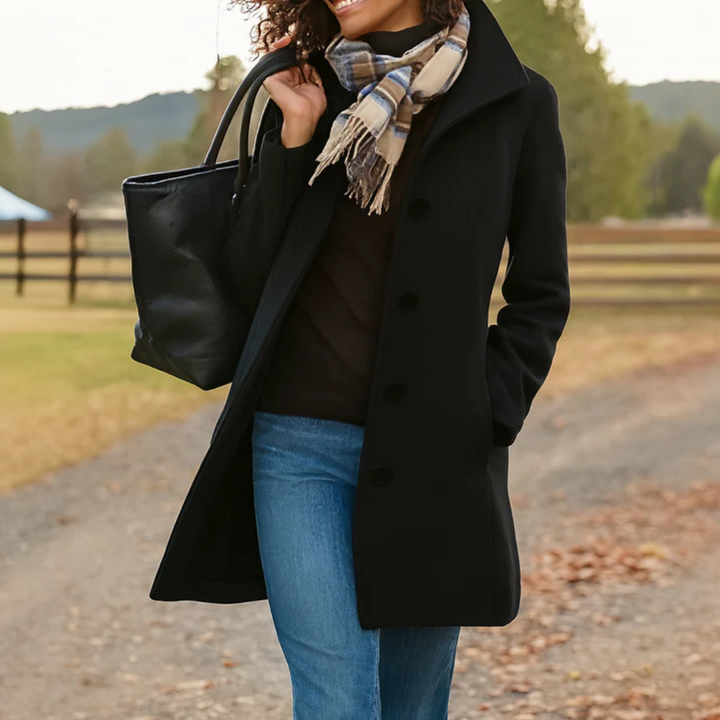 Estelle | Manteau heritage élégant à boutons pour femmes