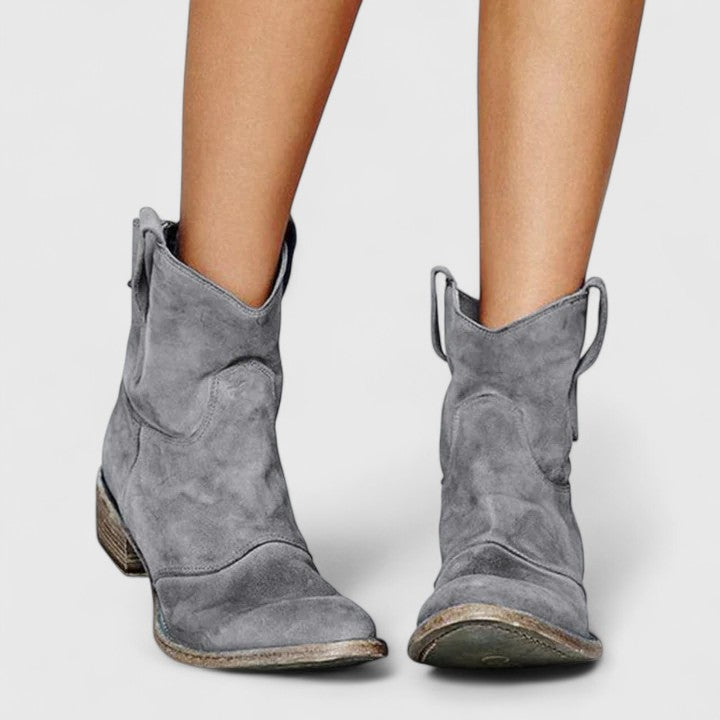 Émy | Bottes élégantes cowboy et daim à talon bloc pour femme