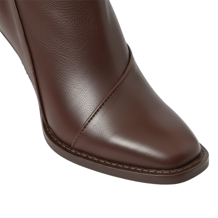 Héloïse | Bottines chic en cuir souple à bout carré et talon épais pour femme