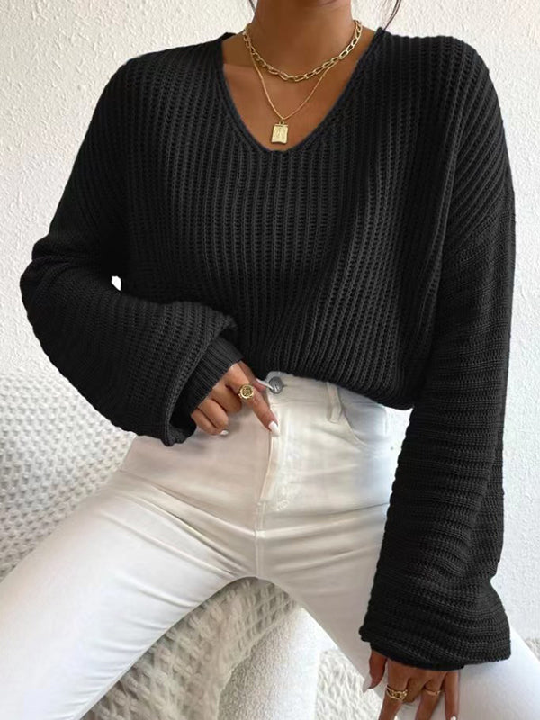 Delphine | Pull élégant en tricot à col V pour femme