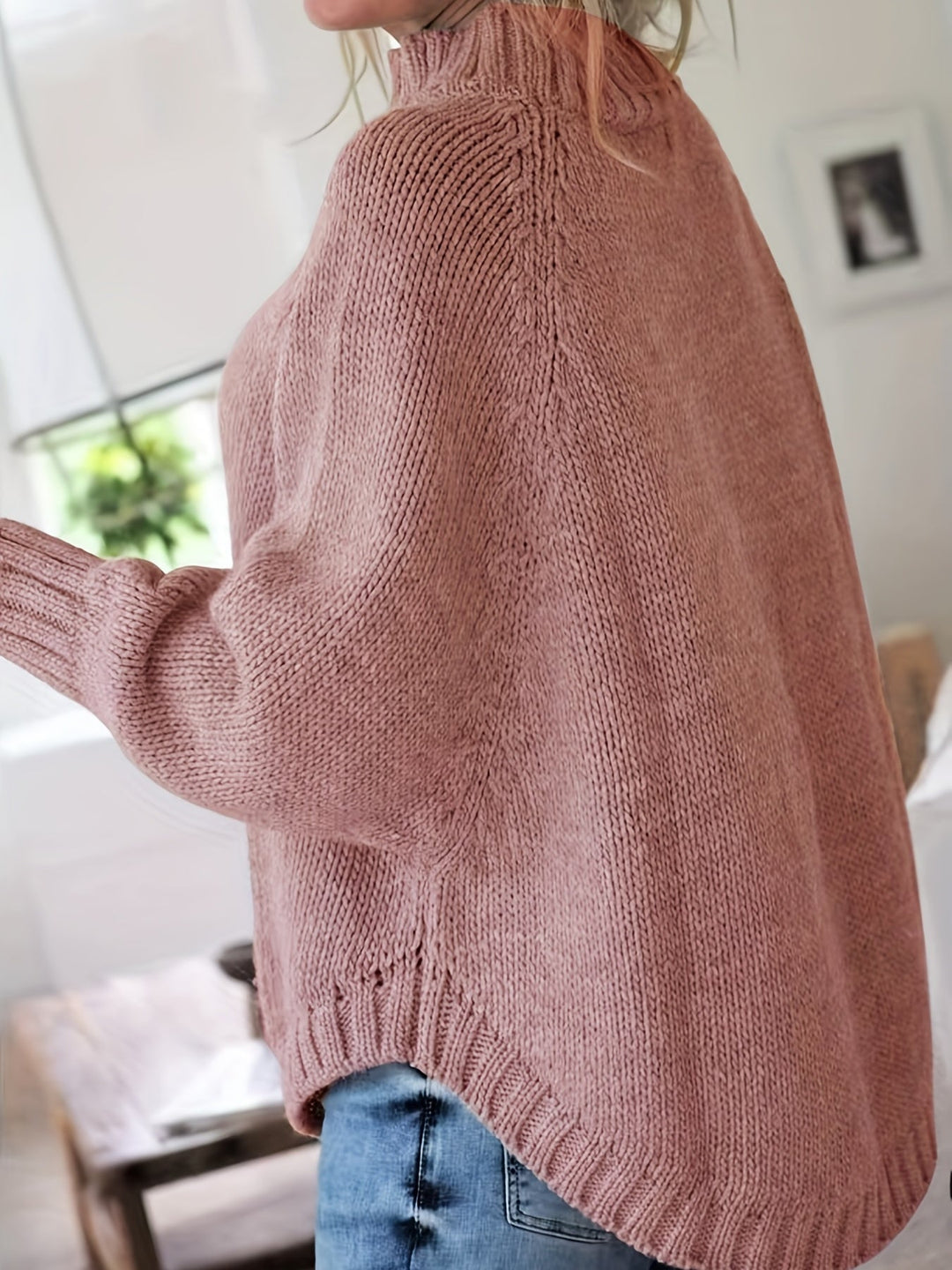 Claire | Pull élégant torsadé à col montant pour femme