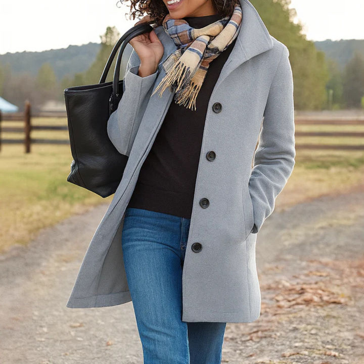 Estelle | Manteau heritage élégant à boutons pour femmes