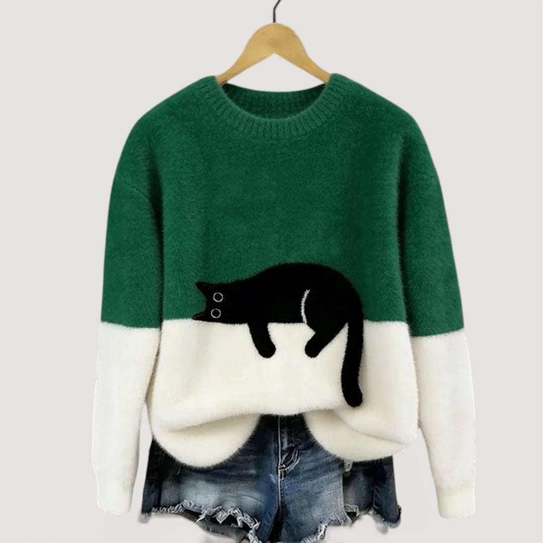 Amélie | Pull élégant oversize en maille à col rond pour femme