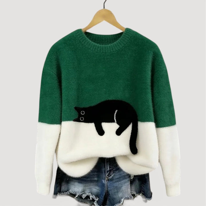 Amélie | Pull élégant oversize en maille à col rond pour femme