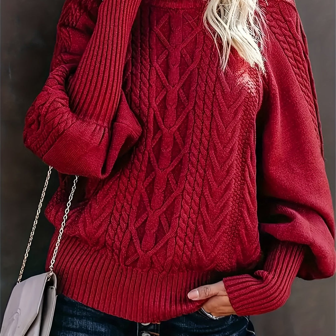 Agnès | Pull chic torsadé en maille à col roulé pour femme