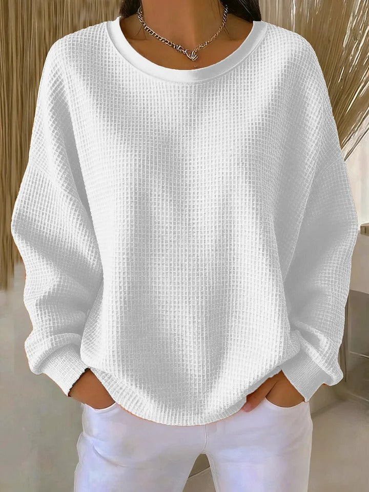 Sophie | Pull élégant en maille gaufrée à col rond pour femmes