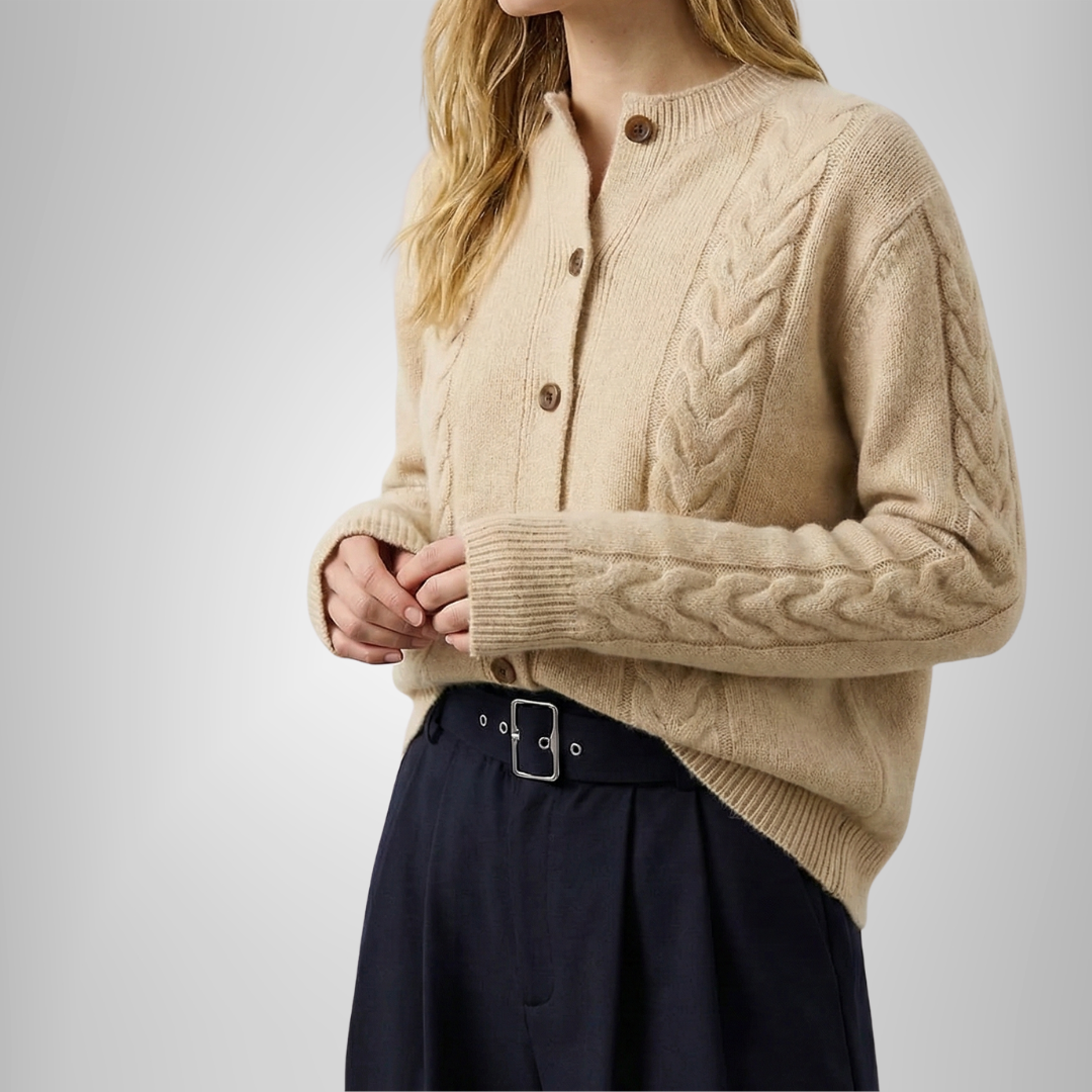 Micheline | Cardigan chic en cachemire torsadé pour femme