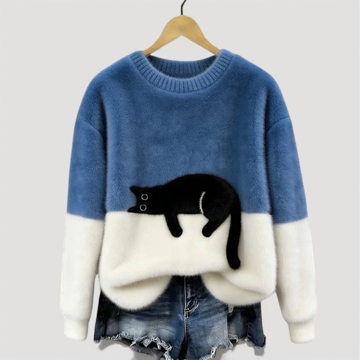 Amélie | Pull élégant oversize en maille à col rond pour femme