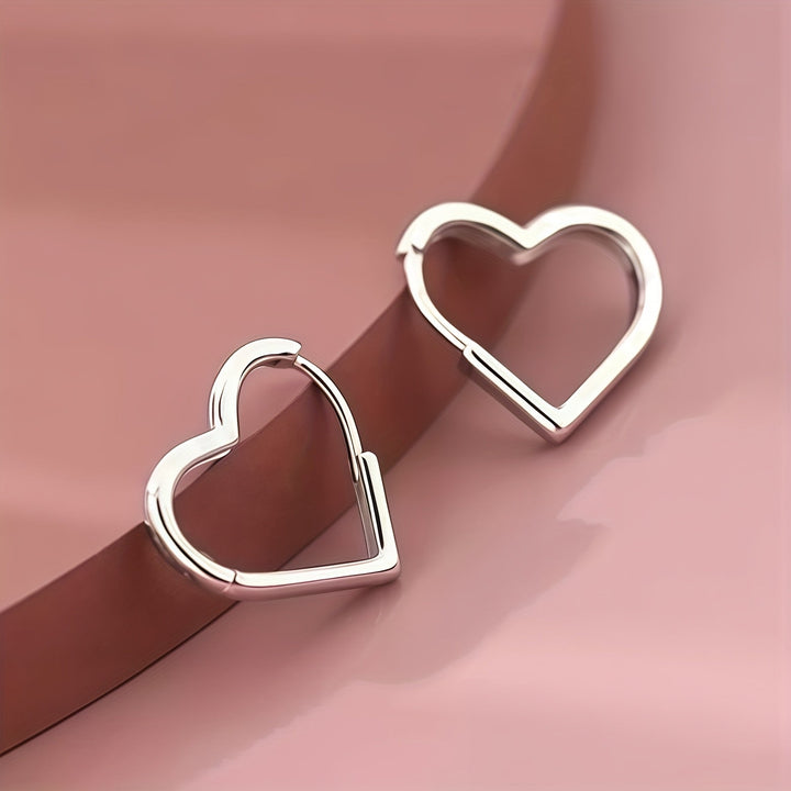 Boucles d'oreilles en cœur doré en acier inoxydable
