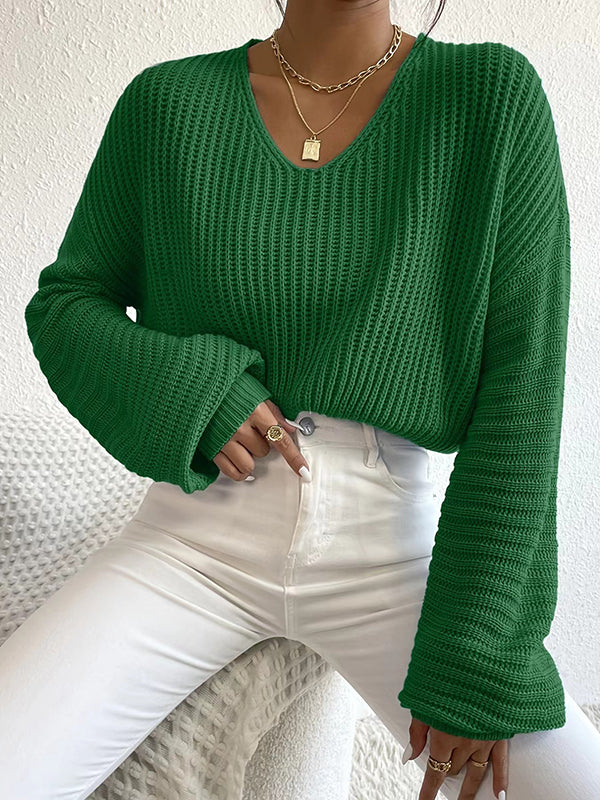 Delphine | Pull élégant en tricot à col V pour femme