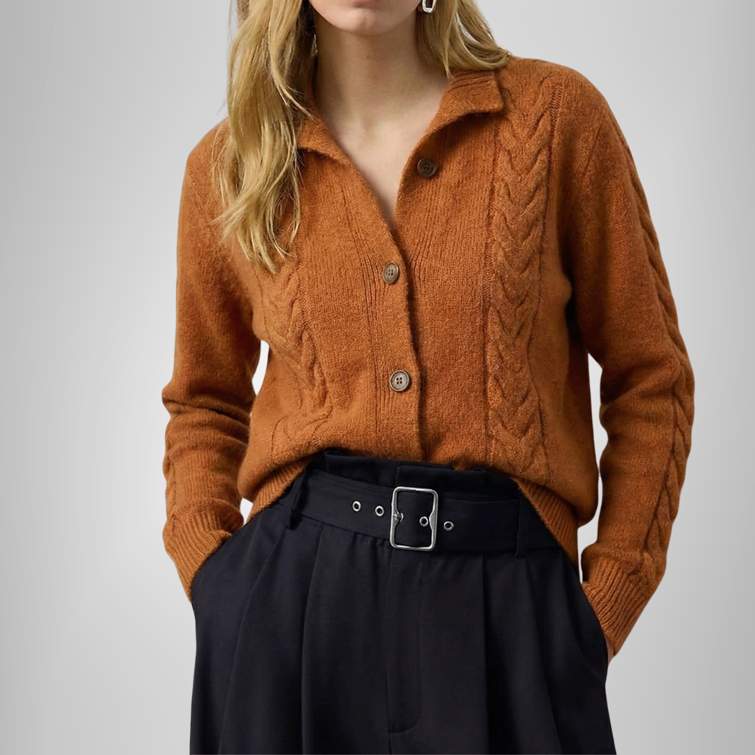 Micheline | Cardigan chic en cachemire torsadé pour femme