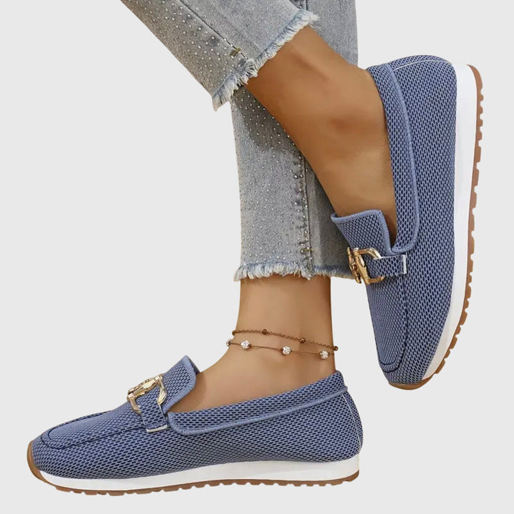 Lisette | Mocassins élégants en maille respirante à détail doré et semelle amortissante pour femme