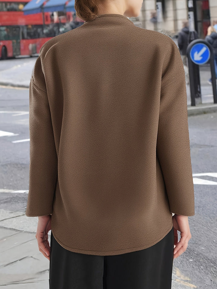 Maylis | Manteau caban long camel chic en laine pour femme