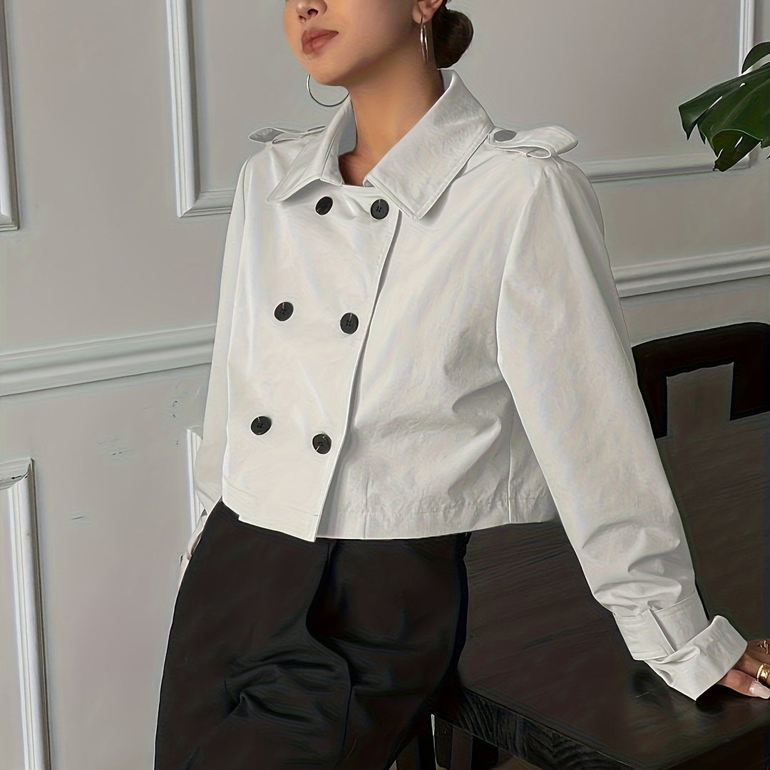 Lucile | Manteau caban court chic croisé pour femme