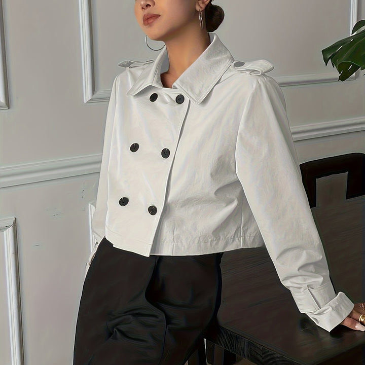 Lucile | Manteau caban court chic croisé pour femme