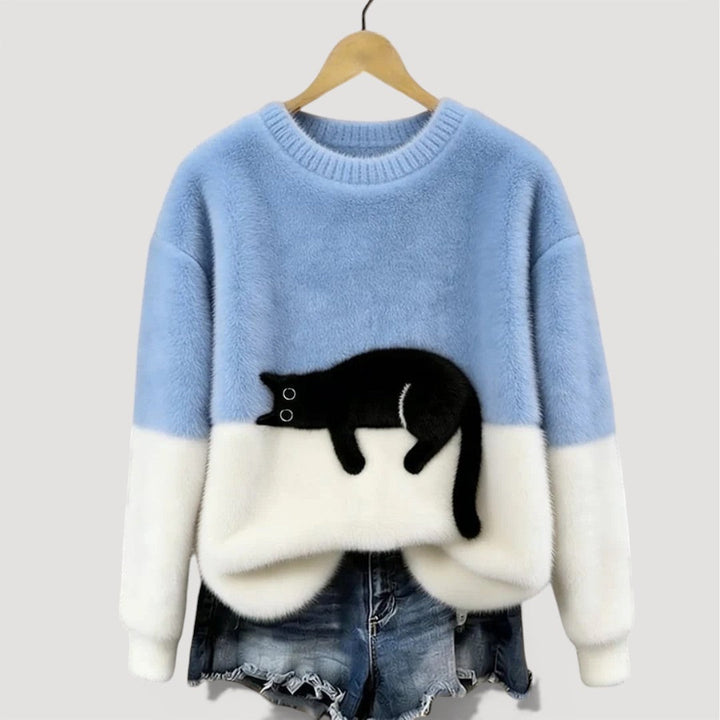Amélie | Pull élégant oversize en maille à col rond pour femme