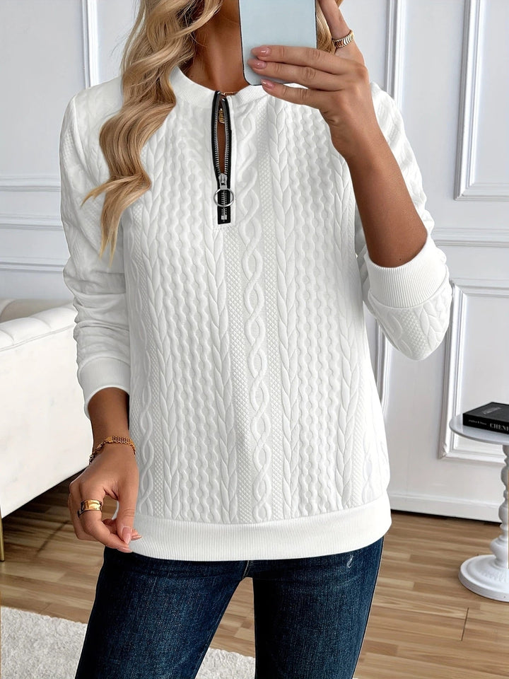 Romane | Sweat chic zippé texturé pour femmes