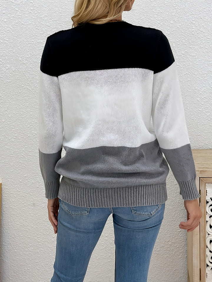 Julie | Gilet chic patchwork en maille pour femmes