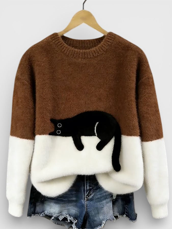 Camélia | Pull imprimé félin chic pour femmes