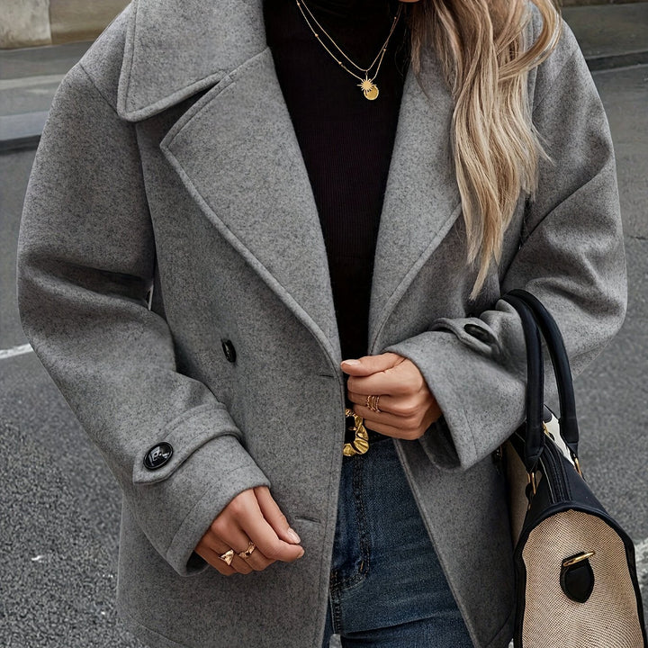 Nine | Caban chic oversize en laine à double boutonnage pour femme