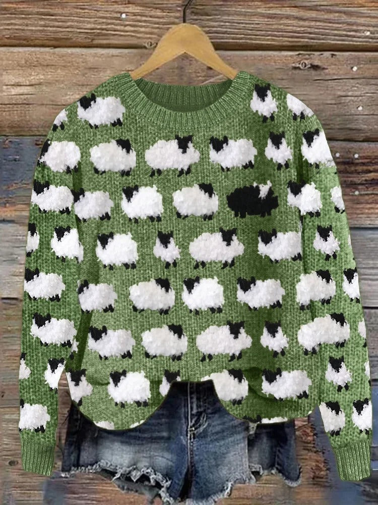 Sibylle | Pull de Noël chic oversize en maille à col rond pour femme