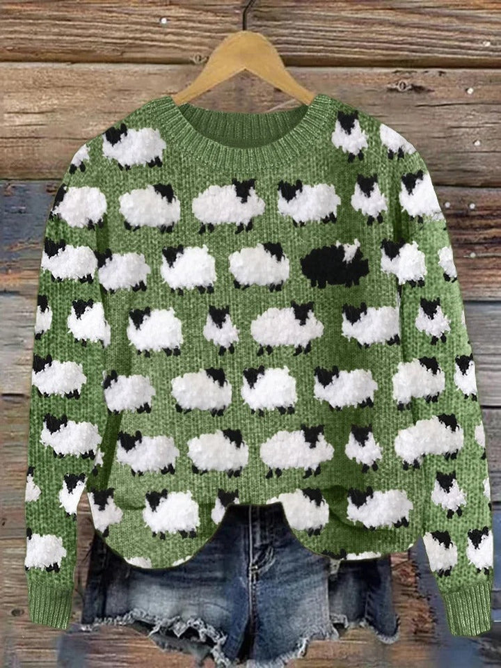 Sibylle | Pull de Noël chic oversize en maille à col rond pour femme