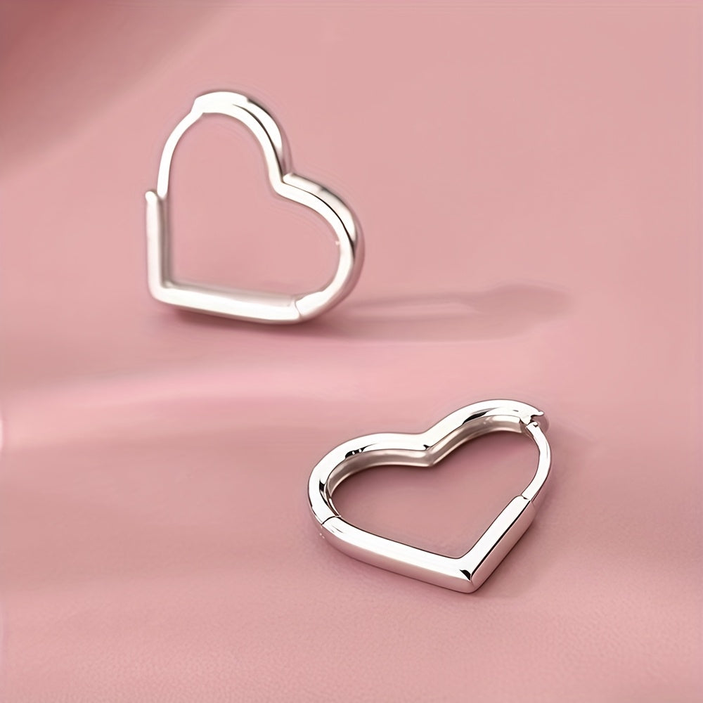 Boucles d'oreilles en cœur doré en acier inoxydable