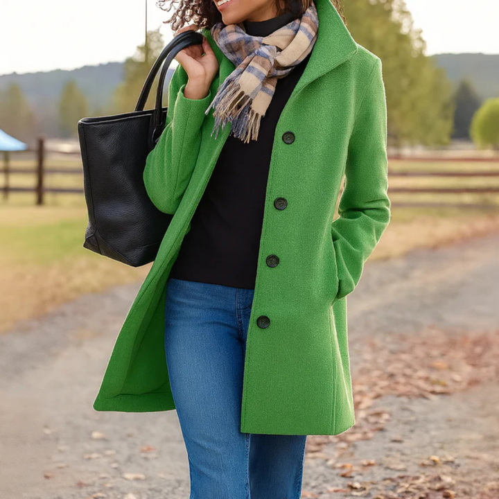 Estelle | Manteau heritage élégant à boutons pour femmes