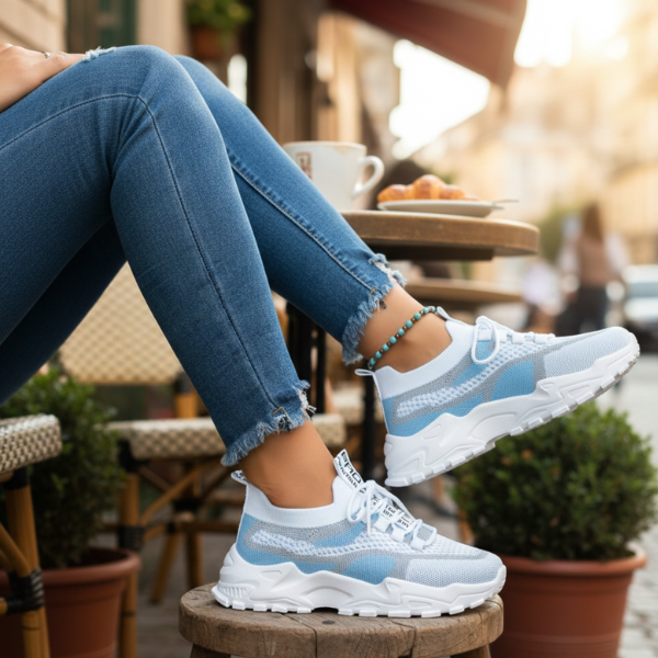 Flavie | Baskets élégantes en mesh respirant à lacets et semelle en caoutchouc pour femme