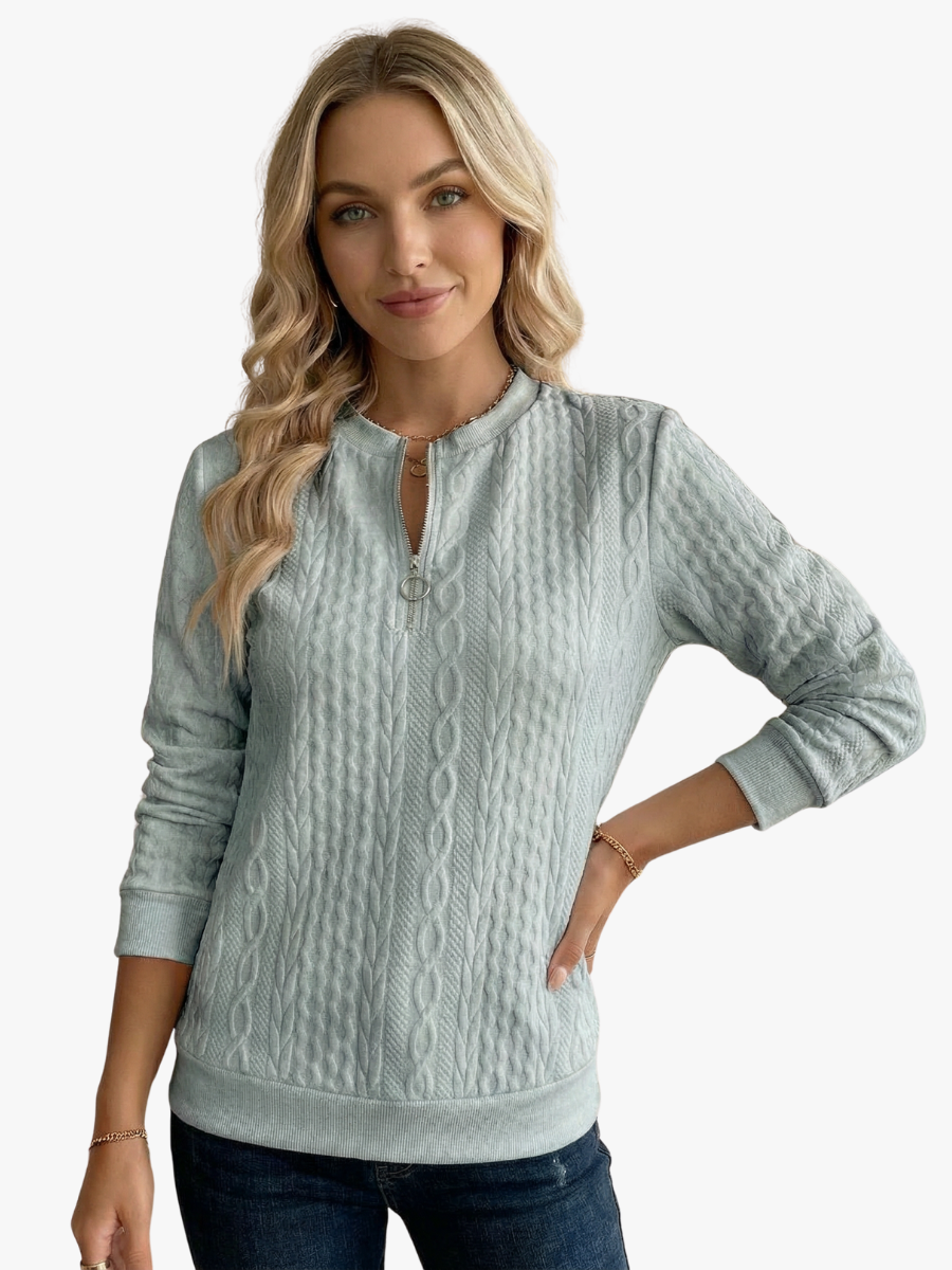 Romane | Sweat chic zippé texturé pour femmes