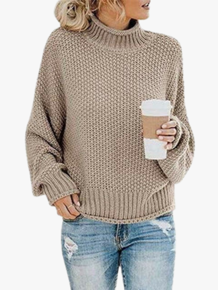 Alix | Pull chic oversize à col roulé en grosse maille pour femme