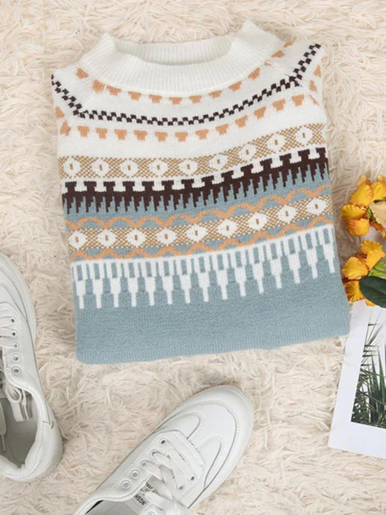 Léana | Pull élégant jacquard en tricot pour femme