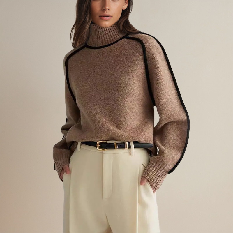 Mélusine | Pull chic léger en cachemire à col roulé pour femme