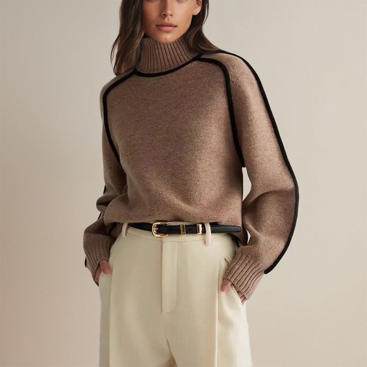 Mélusine | Pull chic léger en cachemire à col roulé pour femme