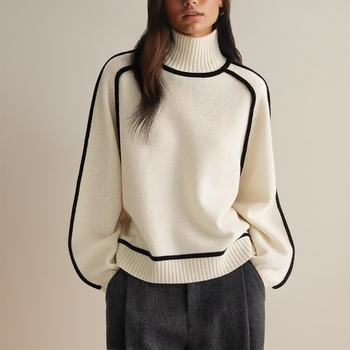 Mélusine | Pull chic léger en cachemire à col roulé pour femme