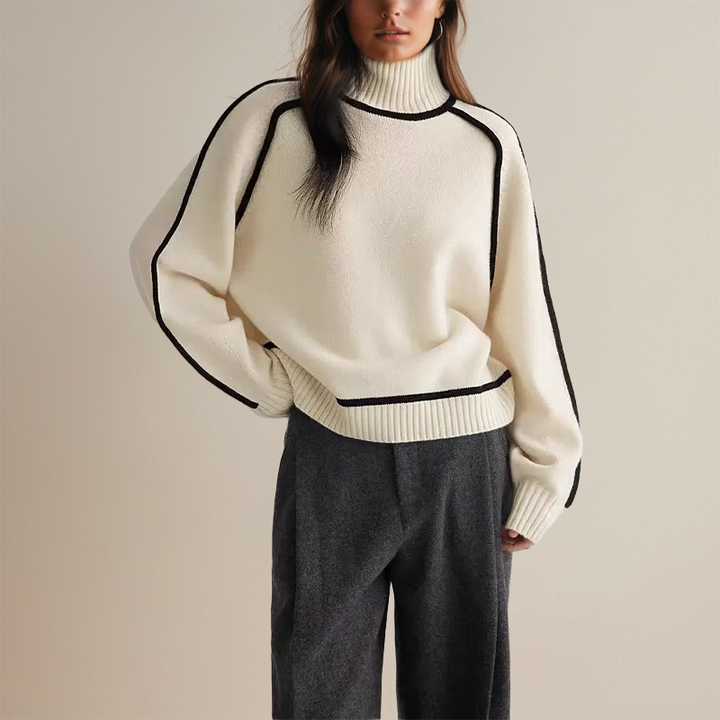 Mélusine | Pull chic léger en cachemire à col roulé pour femme