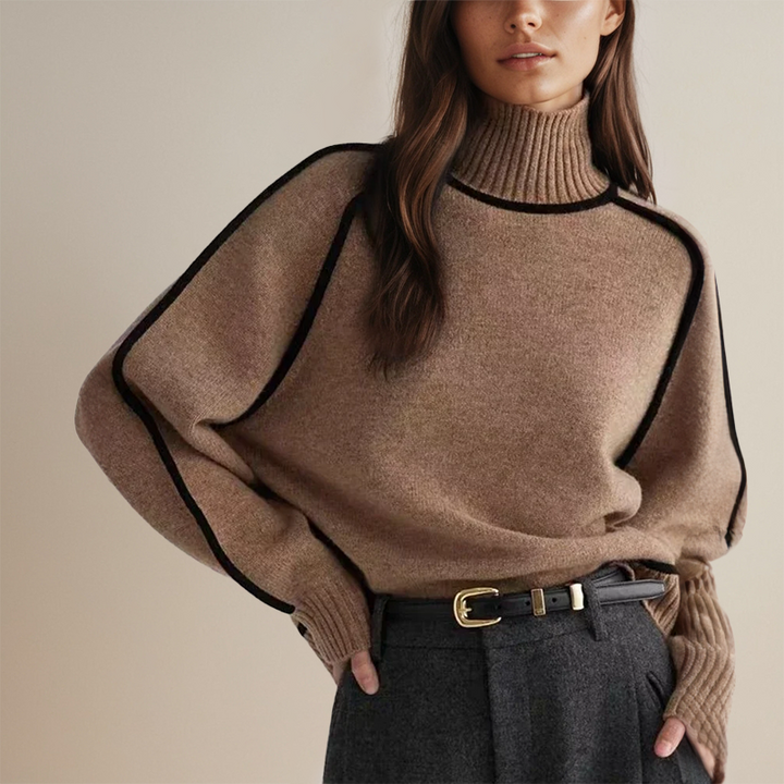 Mélusine | Pull chic léger en cachemire à col roulé pour femme
