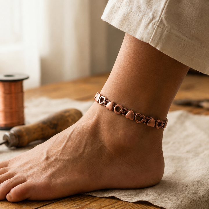 Bracelet de Cheville en Cuivre Amour