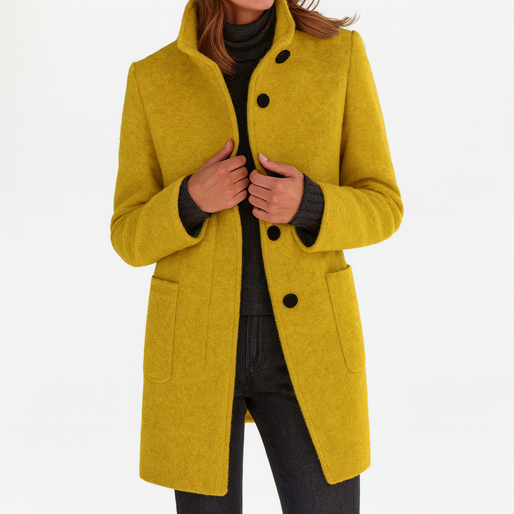 Zélie | Veste chic en laine mélangée à col montant pour femme