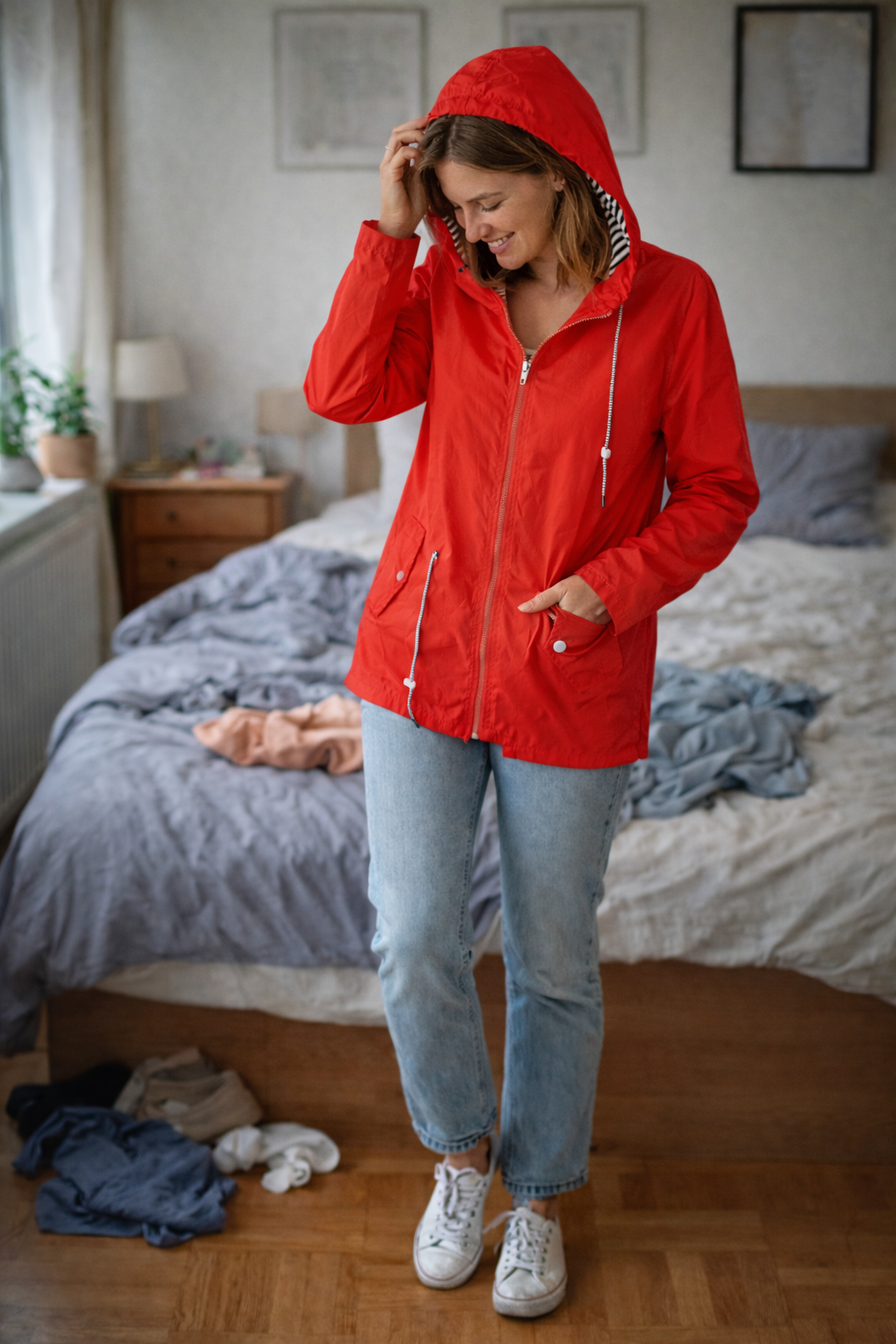Bérangère | Veste chic imperméable à capuche zippée pour femme