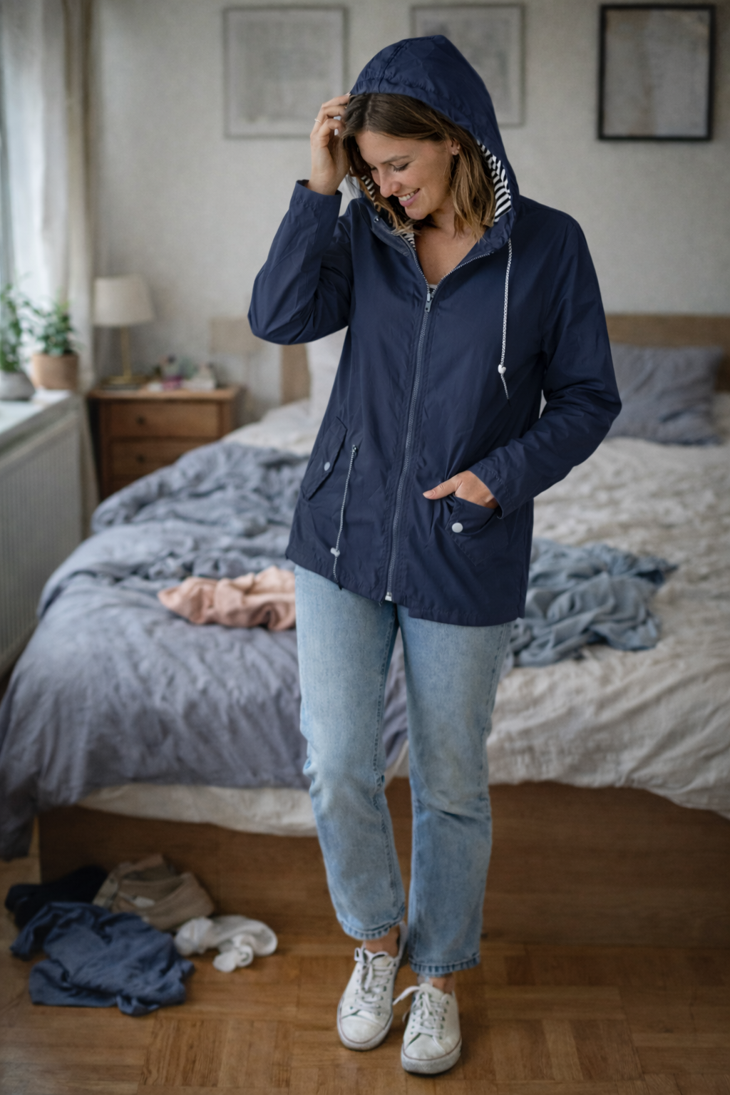 Bérangère | Veste chic imperméable à capuche zippée pour femme