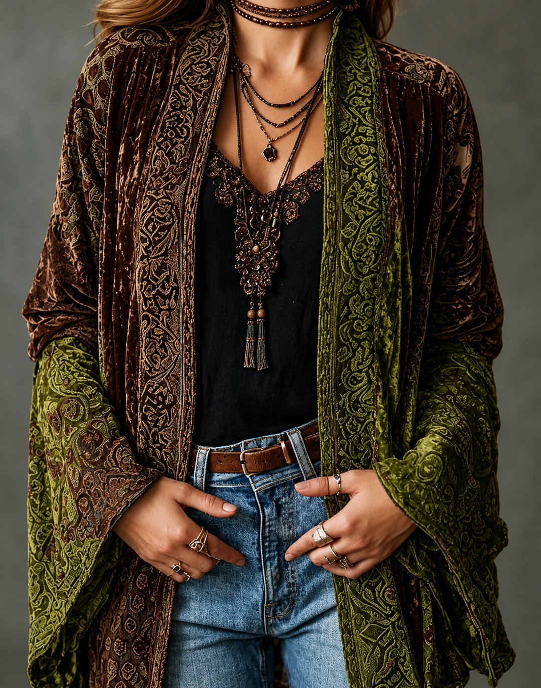 Marguerite | Veste boho chic en velours pour femmes