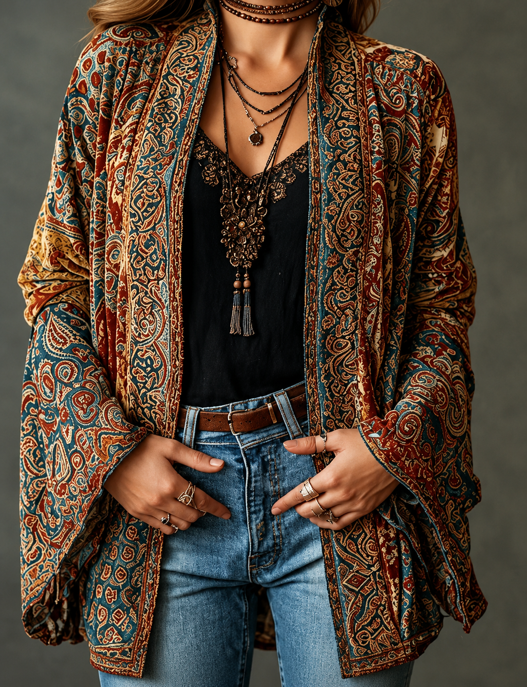 Marguerite | Veste boho chic en velours pour femmes