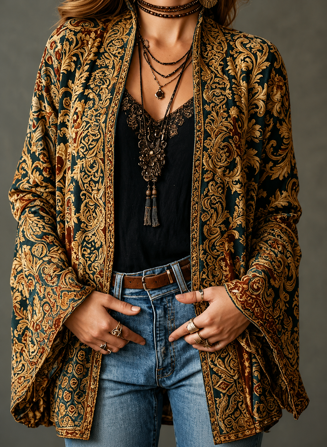 Marguerite | Veste boho chic en velours pour femmes