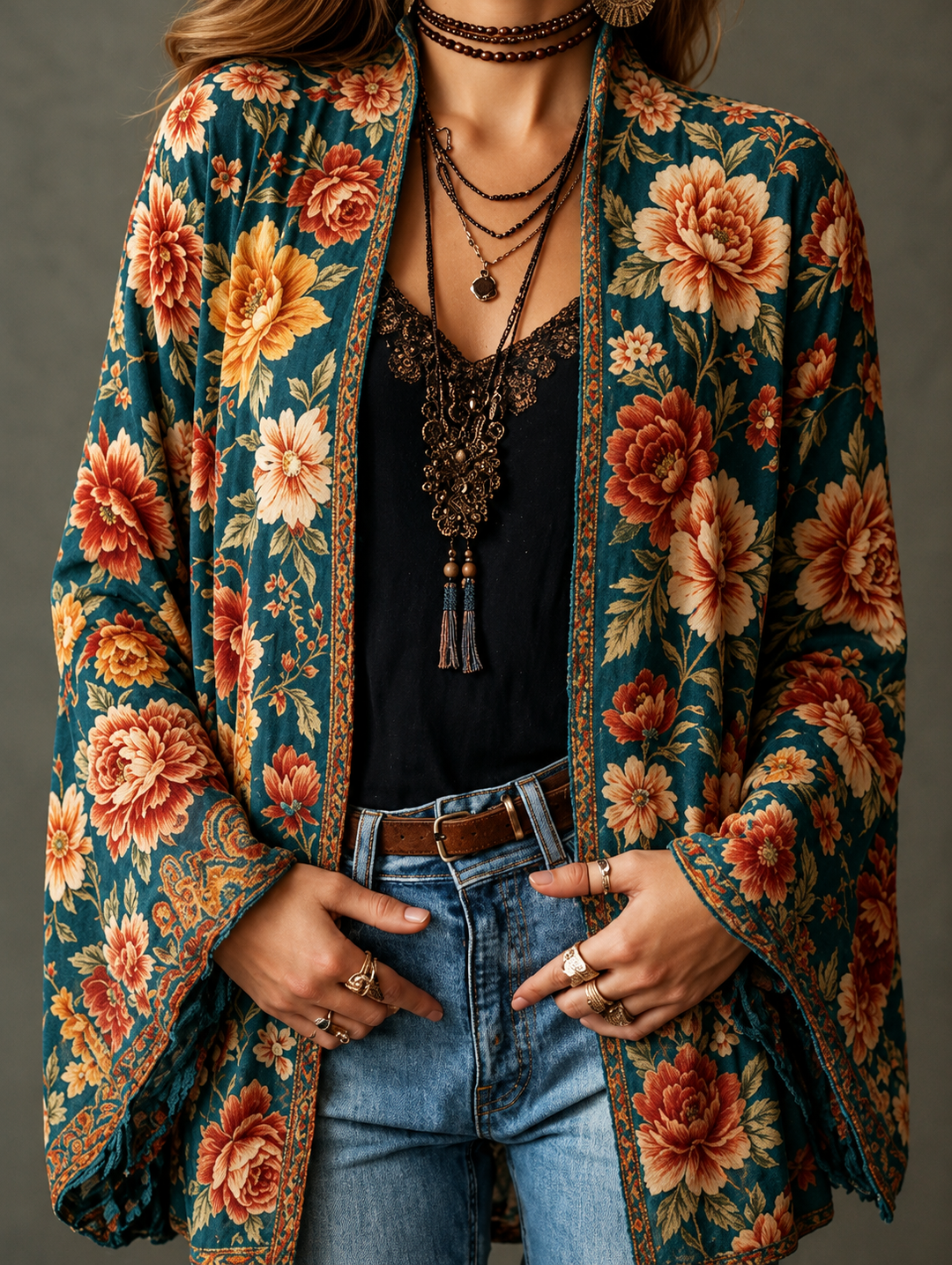 Marguerite | Veste boho chic en velours pour femmes