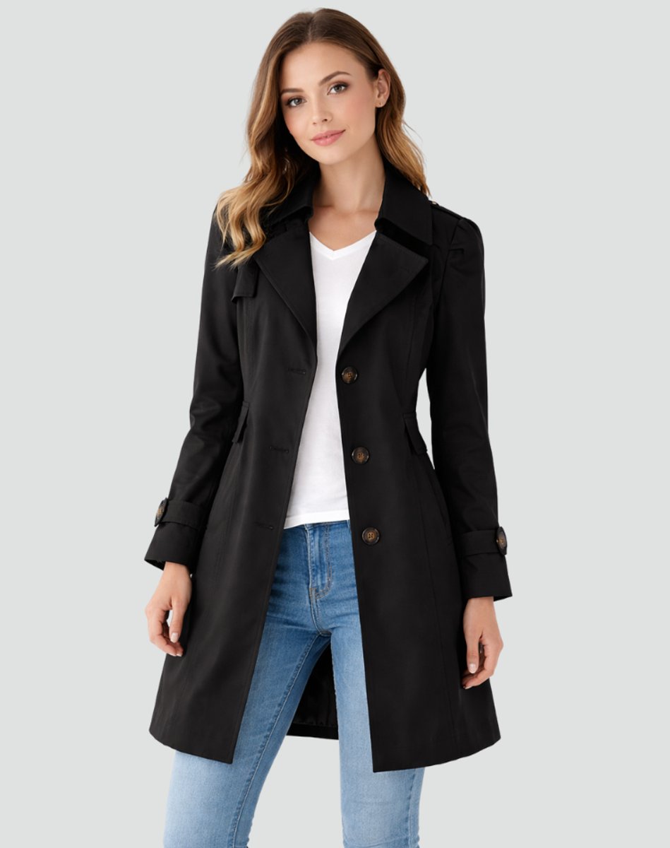 Xavière | Trench beige mi-long et ceinturé pour femme