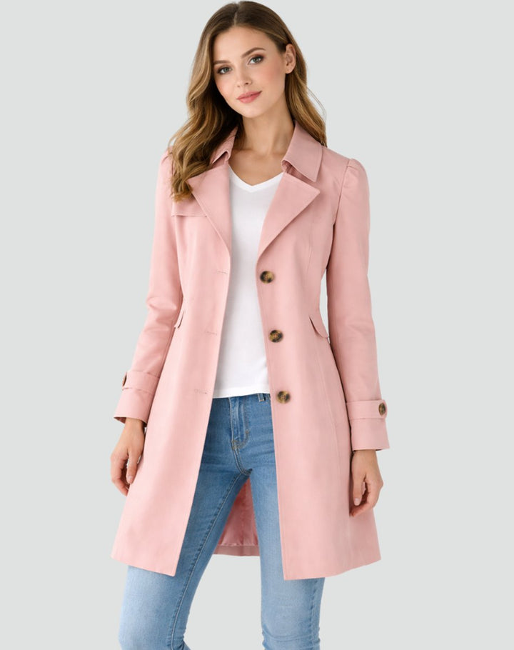 Xavière | Trench beige mi-long et ceinturé pour femme