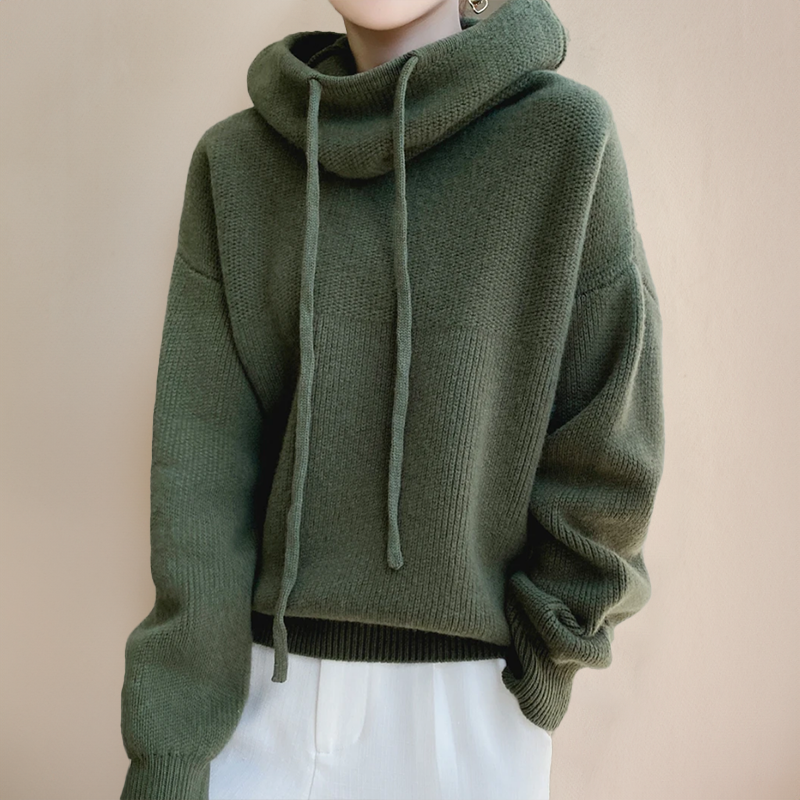 Mina | Pull chic oversize à capuche en grosse maille pour femme